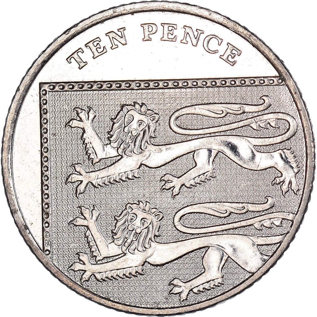 Moneda, Gran Bretaña, Elizabeth II, 10 Pence, 2010, MBC+, Cobre - níquel