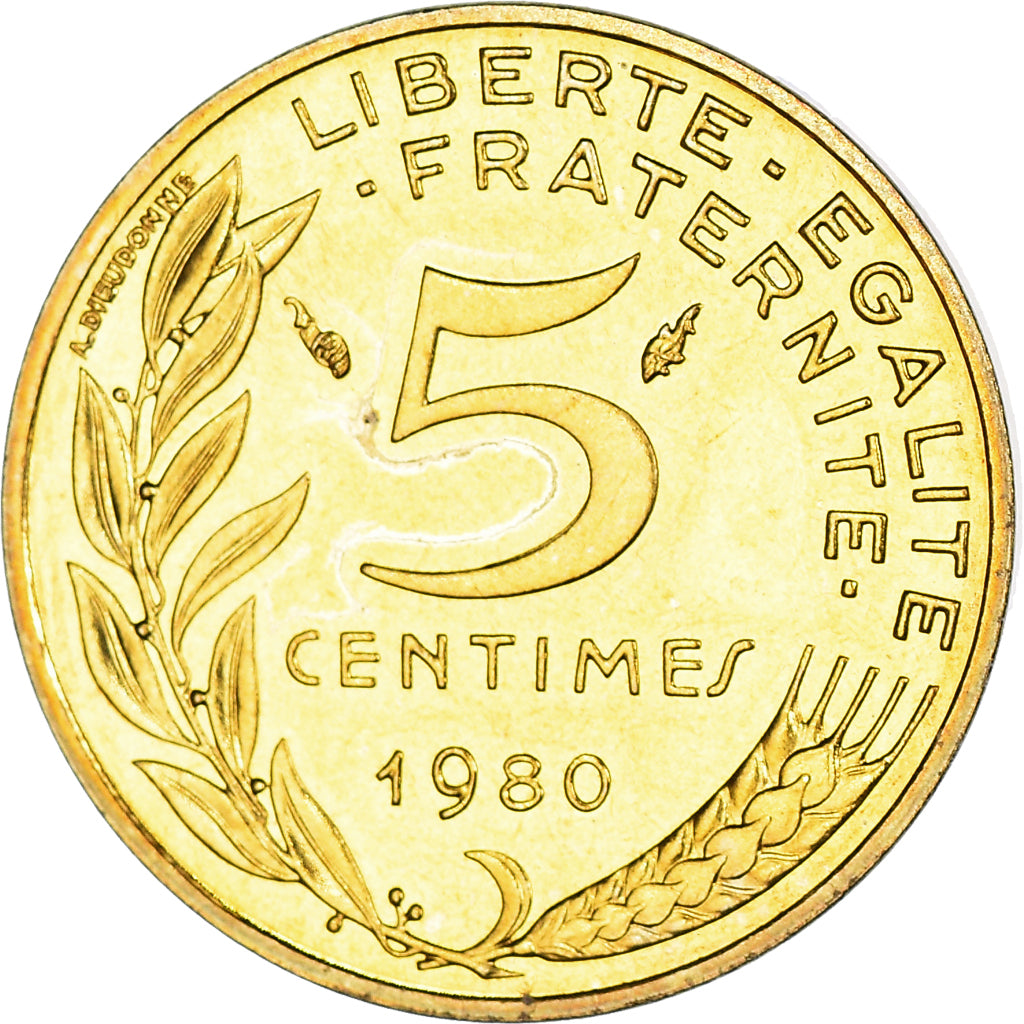 Coin, France, Marianne, 5 Centimes, 1980, Paris, Lagriffoul.BU, MS(65-70)