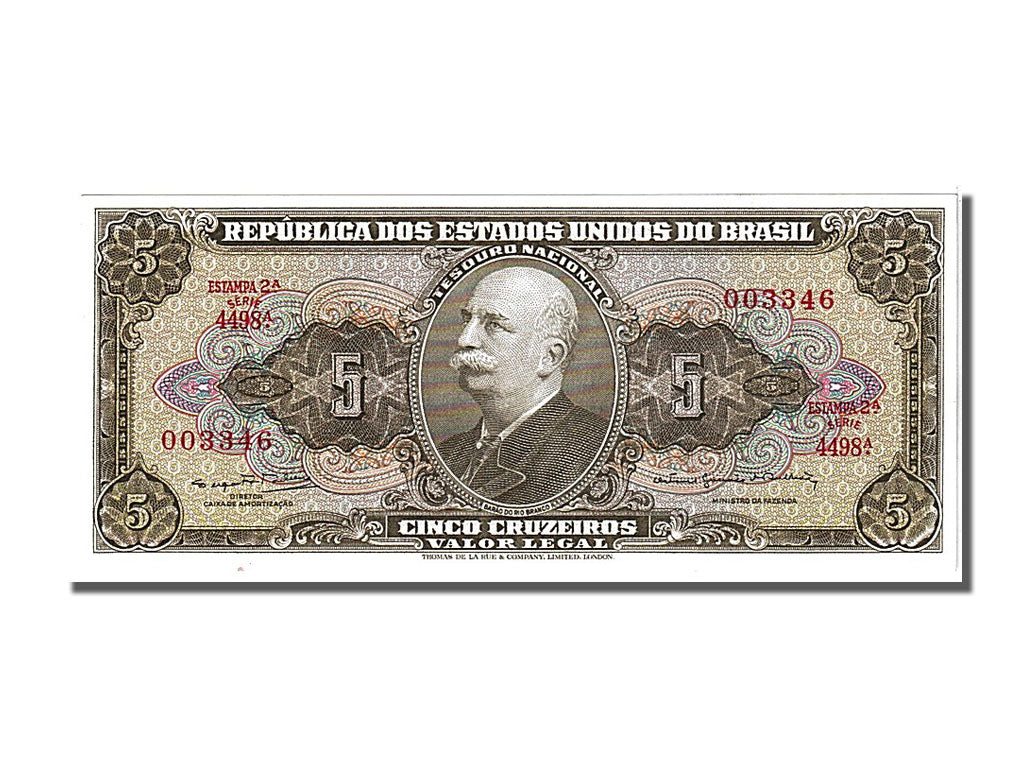 Banknote, Brazil, 5 Cruzeiros, 1962-64, UNC(65-70)