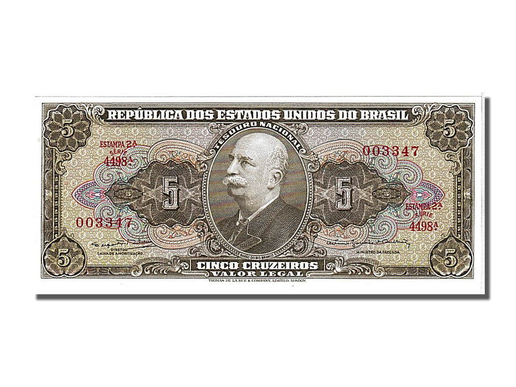 Banknote, Brazil, 5 Cruzeiros, 1962, UNC(65-70)