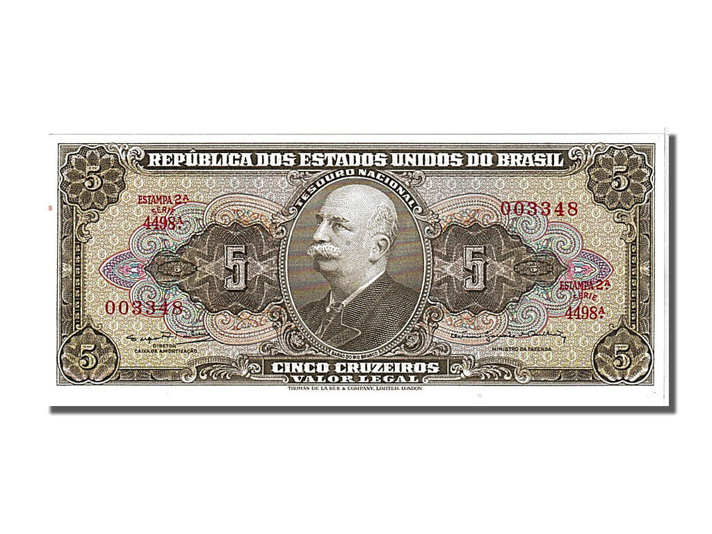 Banknote, Brazil, 5 Cruzeiros, 1962, UNC(65-70)