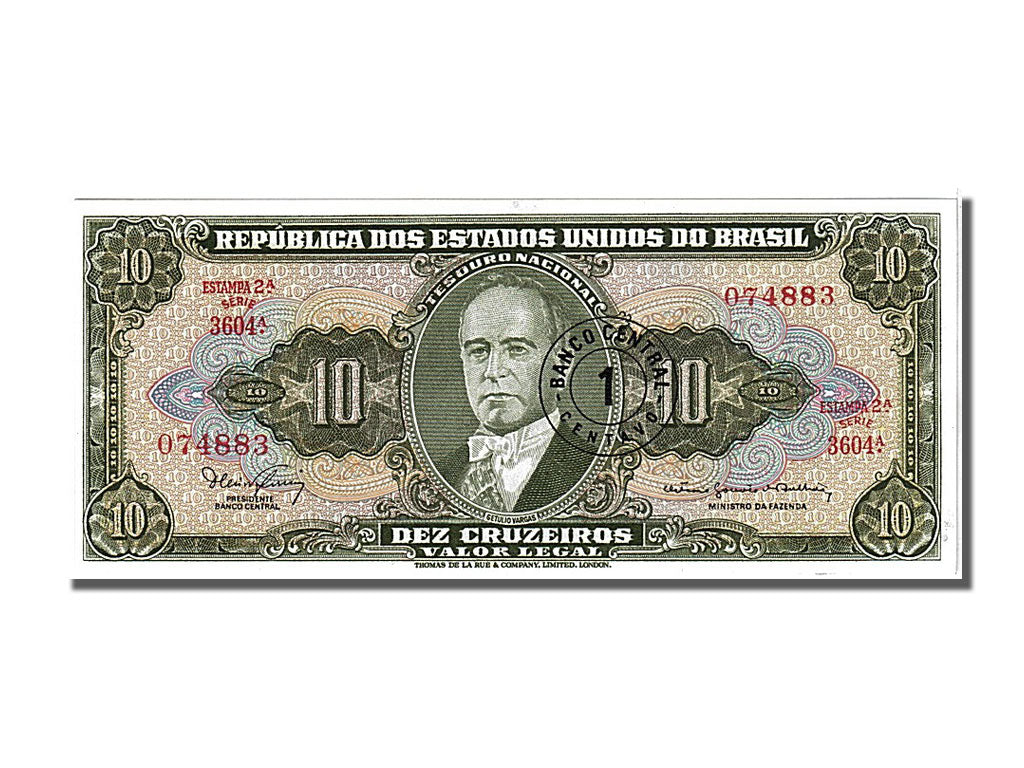 Banknote, Brazil, 1 Centavo on 10 Cruzeiros, 1966, UNC(65-70)