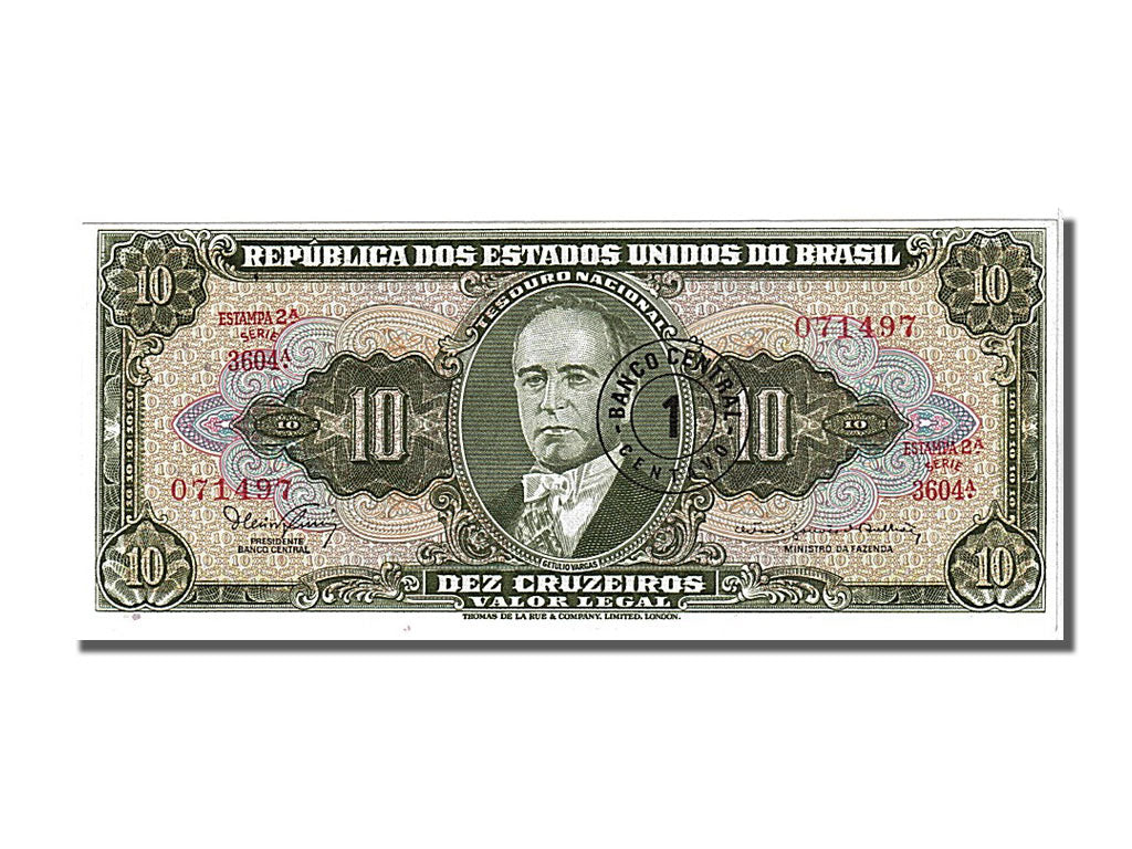 Banknote, Brazil, 1 Centavo on 10 Cruzeiros, 1966, UNC(65-70)