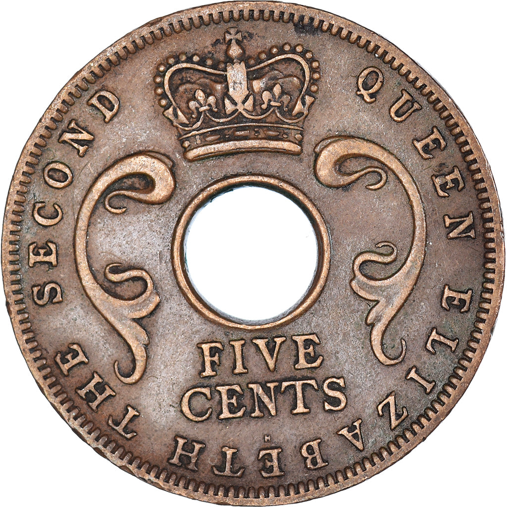 Coin, EAST AFRICA, 5 Cents, 1957, EF(40-45), Bronze, KM:37