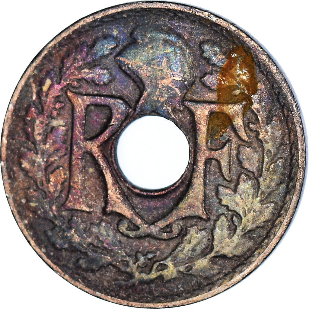 Munten, Frankrijk, Lindauer, 5 Centimes, 1921, ZF, Cupro-nikkel, KM:875