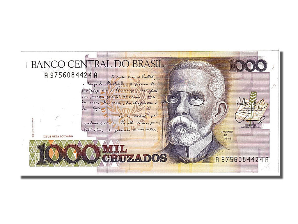 Banconote, Brasile, 1 Cruzado Novo on 1000 Cruzados, 1989, FDS