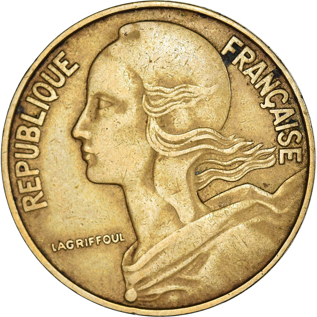 Moneta, Francja, Marianne, 20 Centimes, 1966, Paris, VF(30-35), Aluminium-Brąz