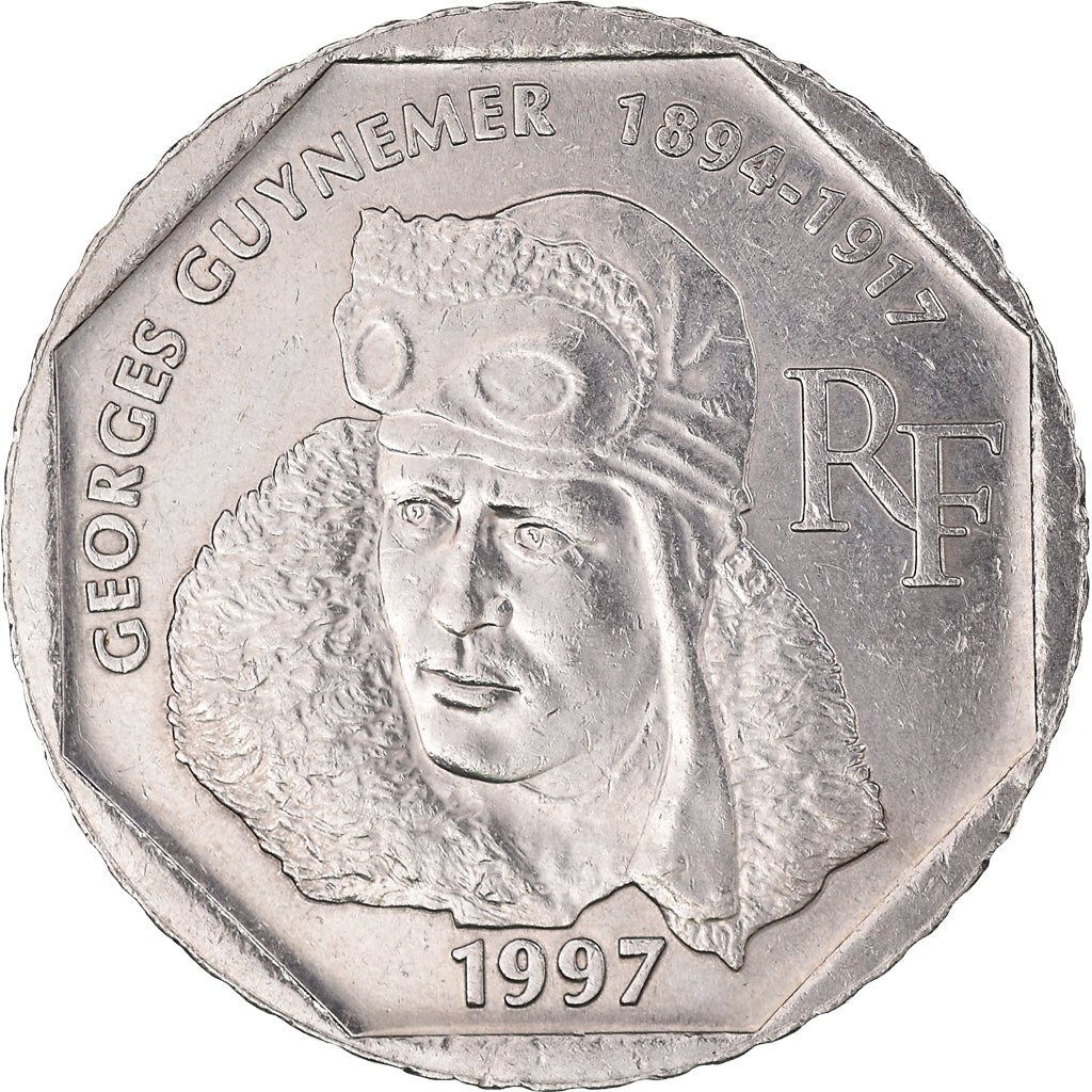Moneda, Francia, Guynemer, 2 Francs, 1997, EBC+, Níquel, KM:1187, Gadoury:550