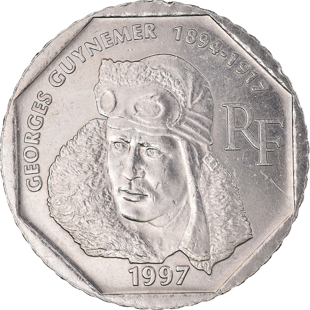Coin, France, Guynemer, 2 Francs, 1997, AU(55-58), Nickel, KM:1187, Gadoury:550
