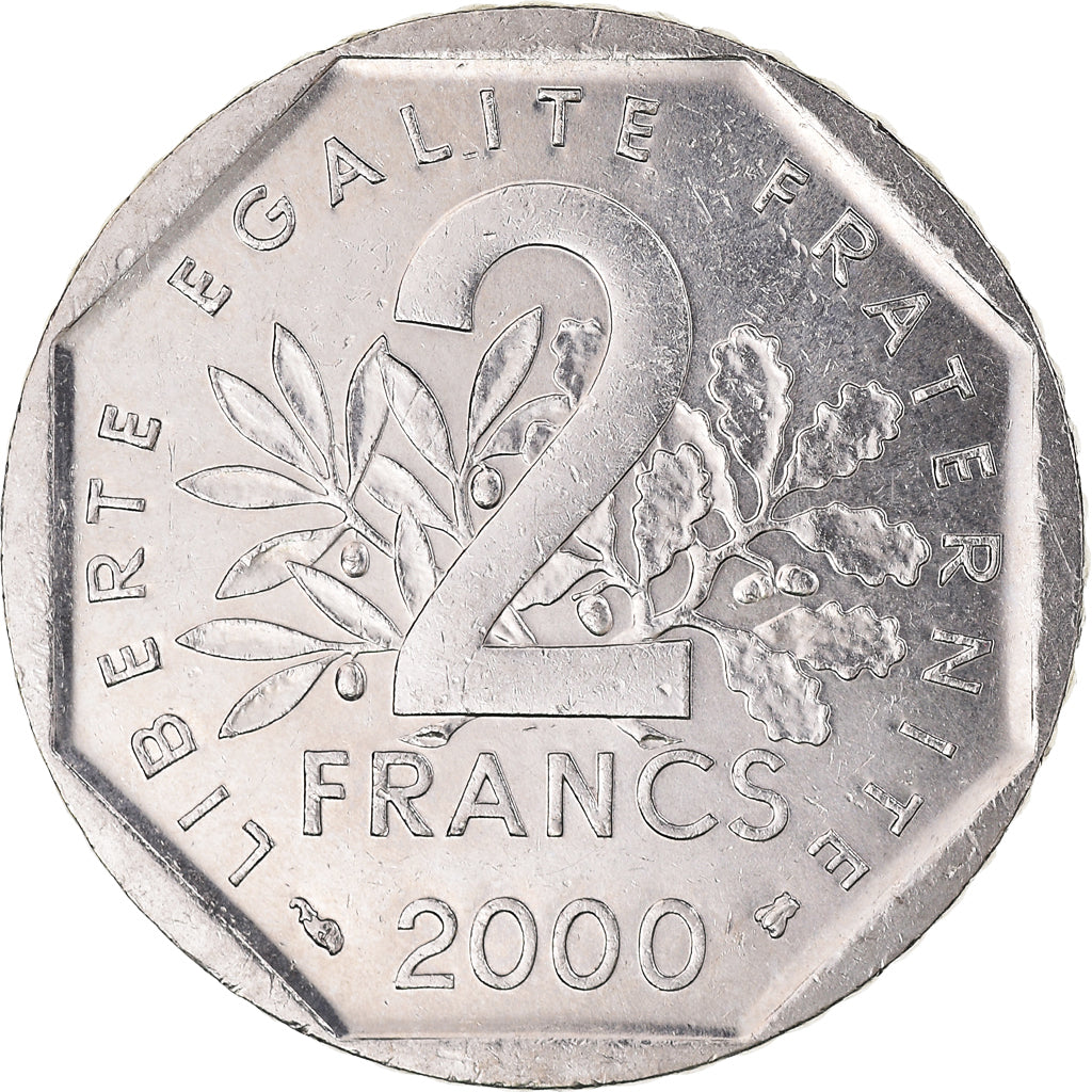 Coin, France, Semeuse, 2 Francs, 2000, Paris, MS(63), Nickel, KM:942.1