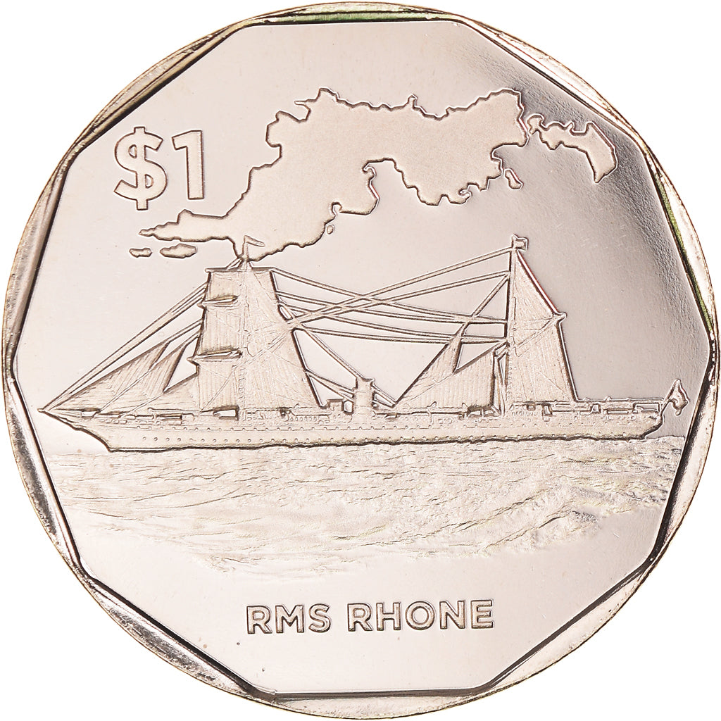 Coin, BRITISH VIRGIN ISLANDS, Dollar, 2022, RMS Rhone.FDC, MS(65-70), Virenium