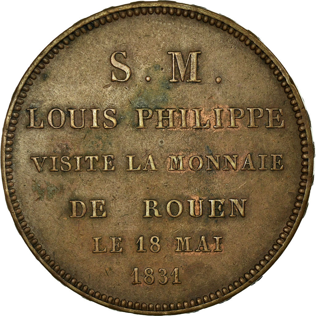 Coin, France, 5 Francs, 1831, Rouen, AU(55-58), Bronze, KM:M20a, Gadoury:679c