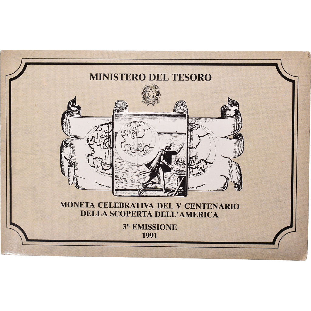 Monnaie, Italie, 500 Lire, 1991, Rome, Scoperta dell'America.FDC, FDC, Argent