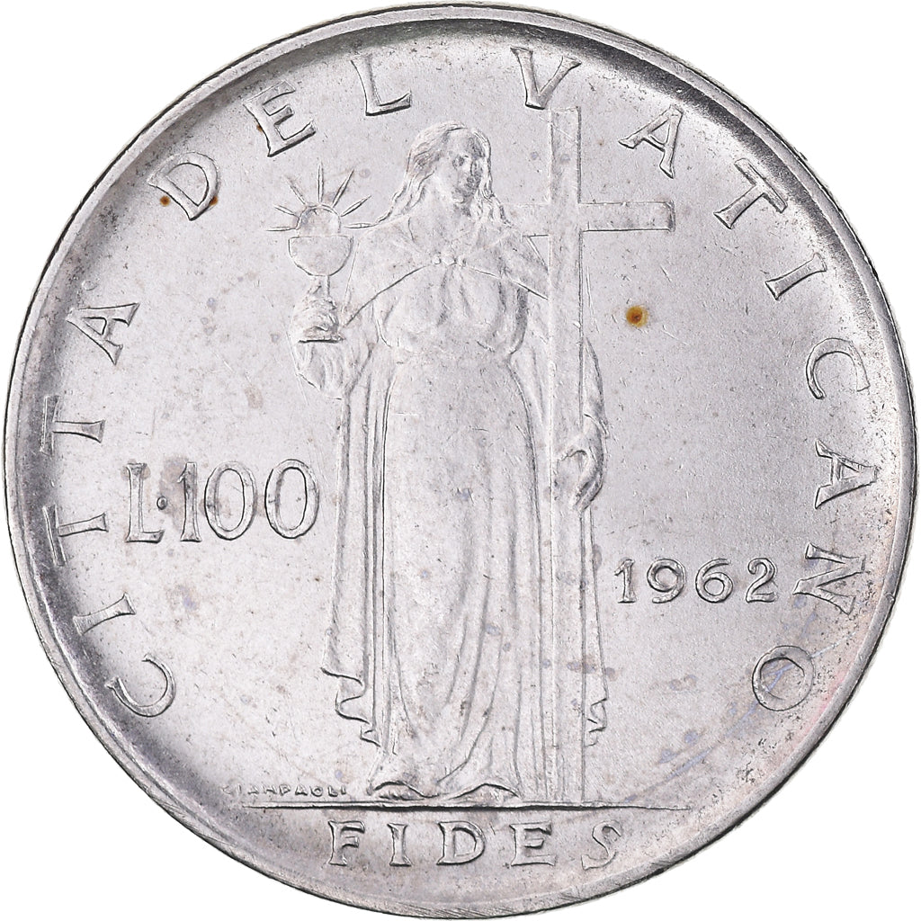 Moneta, CITTÀ DEL VATICANO, John XXIII, 100 Lire, 1962, SPL-, Acciaio