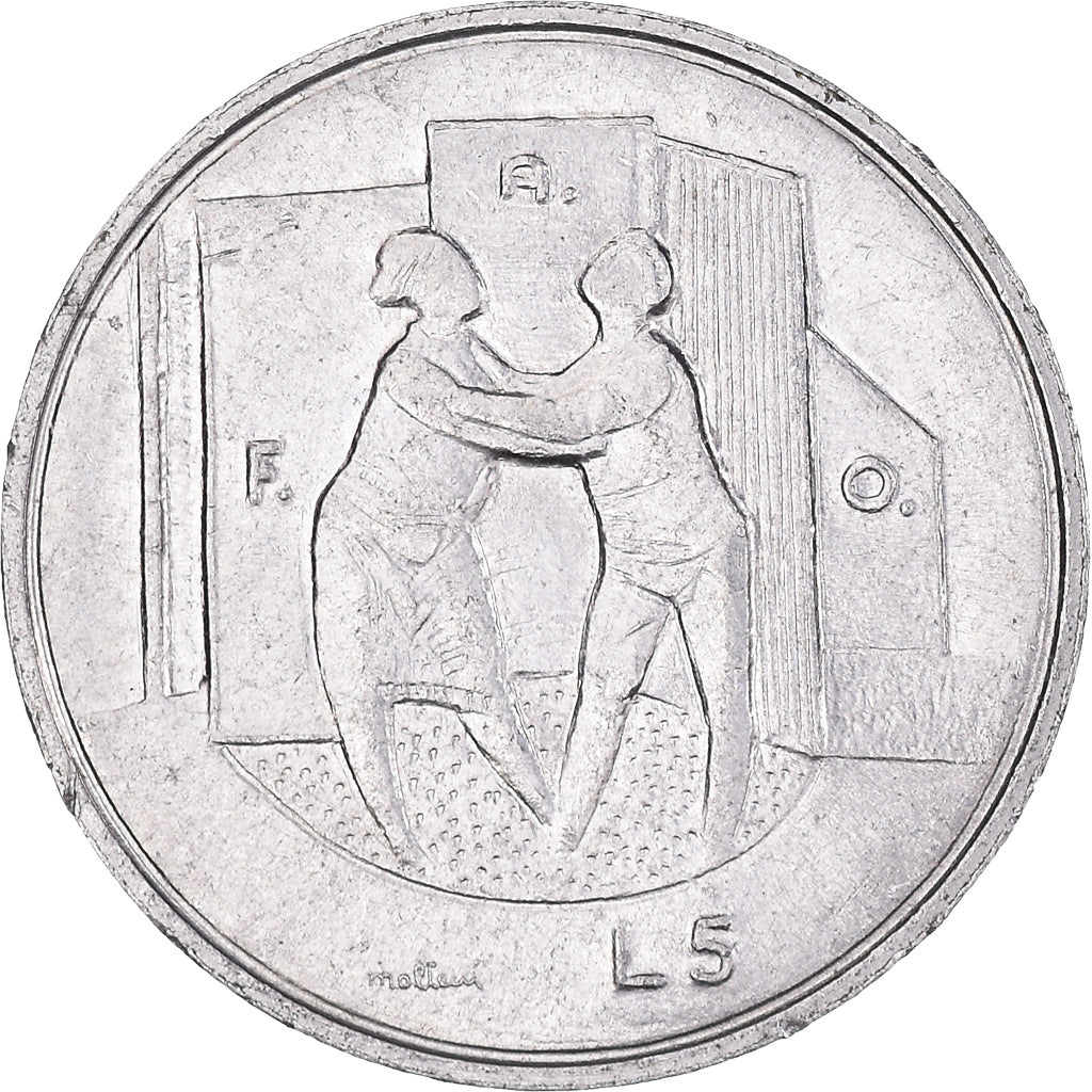 Moneta, San Marino, 5 Lire, 1976, Rome, FDC, BB+, Alluminio, KM:53