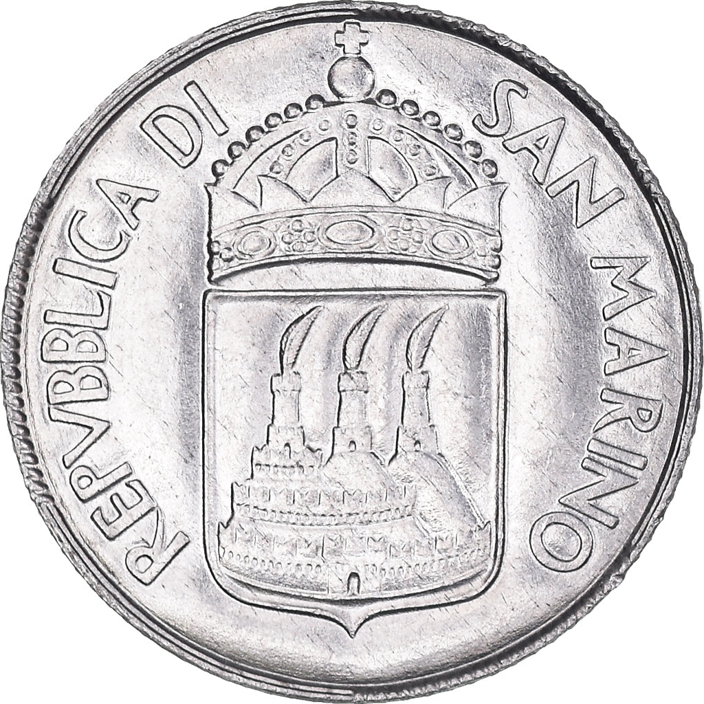 Moeda, San Marino, 2 Lire, 1973, FDC, MS(60-62), Alumínio, KM:23
