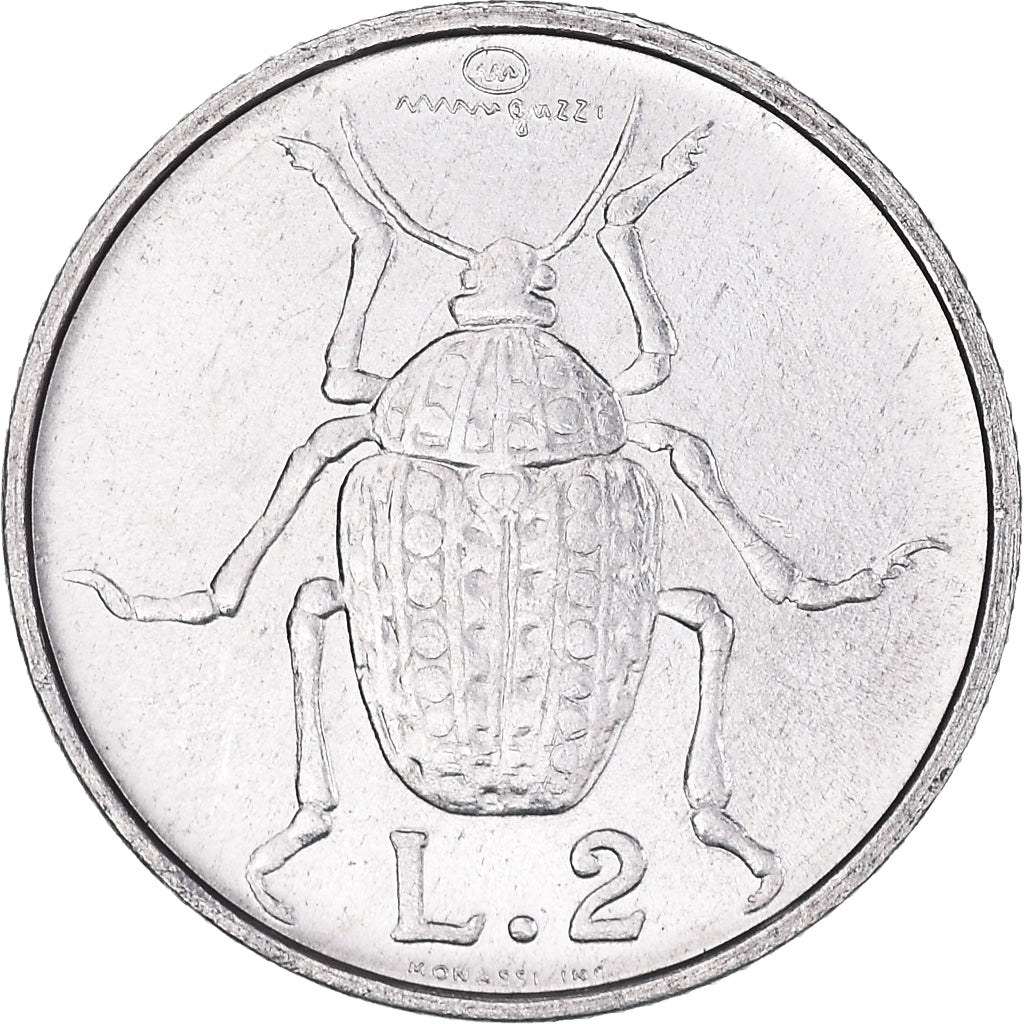 Moneda, San Marino, 2 Lire, 1974, EBC, Aluminio, KM:31