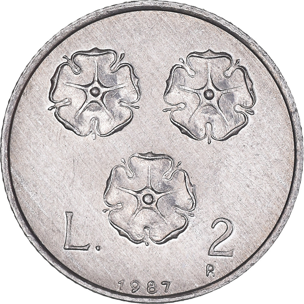 Monnaie, Saint Marin , 2 Lire, 1987, Rome, TTB+, Aluminium, KM:202