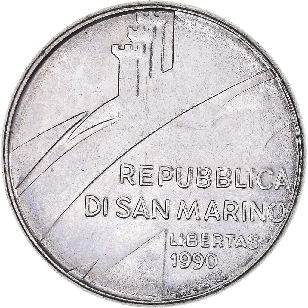 Munten, San Marino, 100 Lire, 1990, Rome, FR+, Staal, KM:254