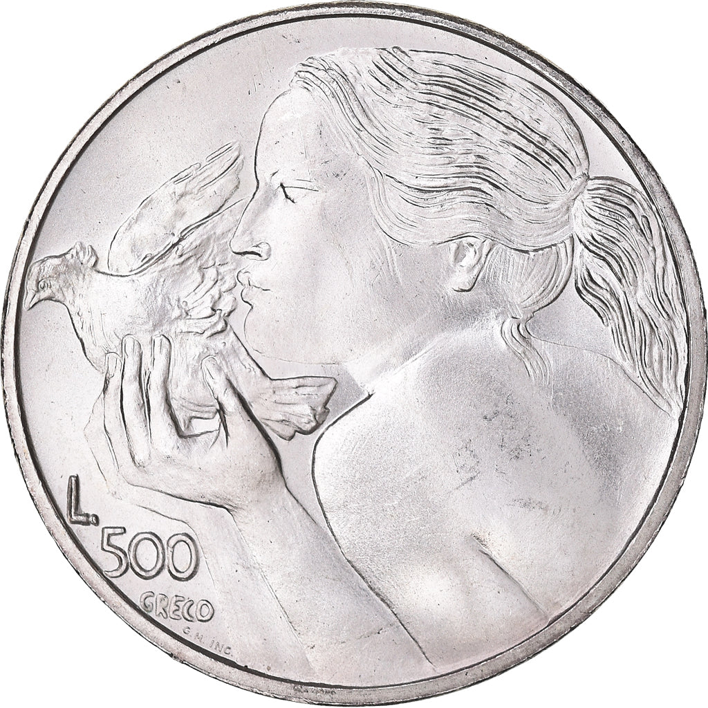 Moneta, San Marino, 500 Lire, 1973, MS(65-70), Srebro, KM:29