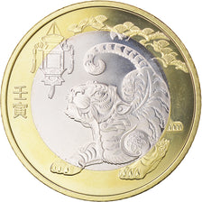 Monnaie, Chine, 10 Yüan, 2022, Année du Tigre, SPL, Bimétallique