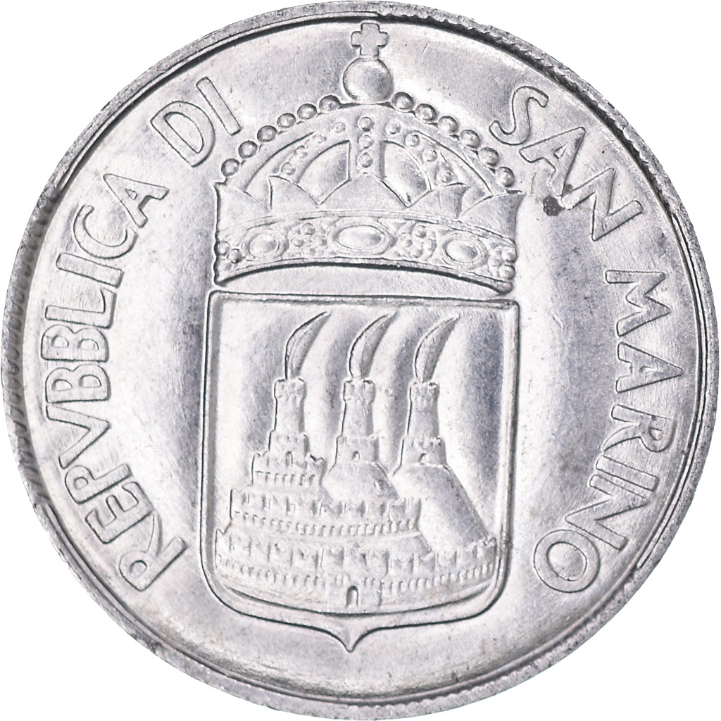 Moneda, San Marino, Lira, 1973, Rome, MBC, Aluminio, KM:22