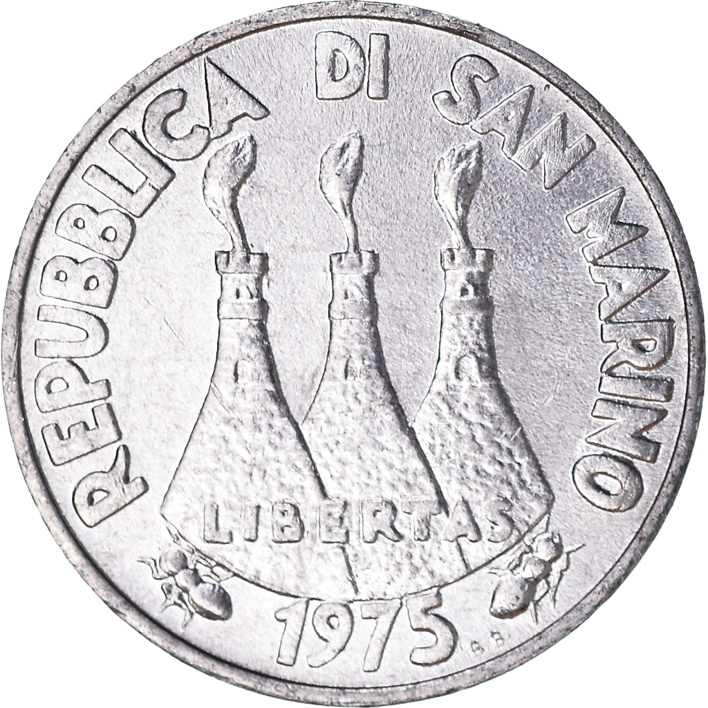 Moneta, San Marino, Lira, 1975, AU(50-53), Aluminium, KM:40