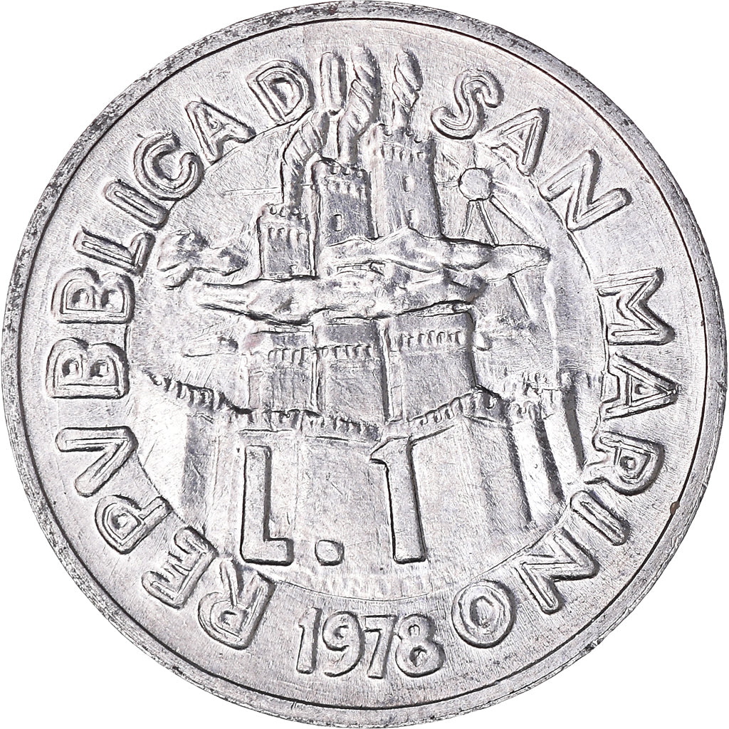 Moeda, San Marino, Lira, 1978, Rome, EF(40-45), Alumínio, KM:76