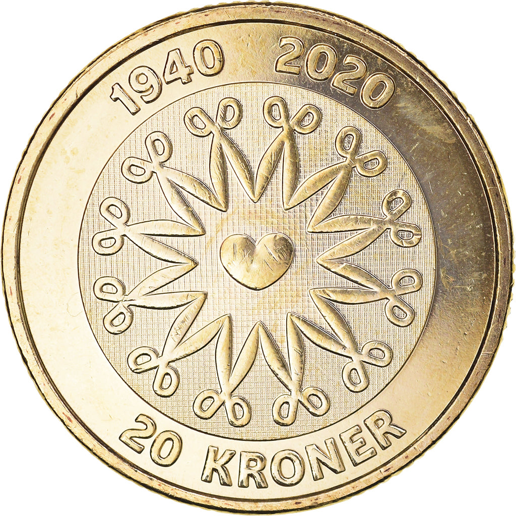 Monnaie, Danemark, 20 Kroner, 2020, Anniversaire de la reine Margrethe II, SPL