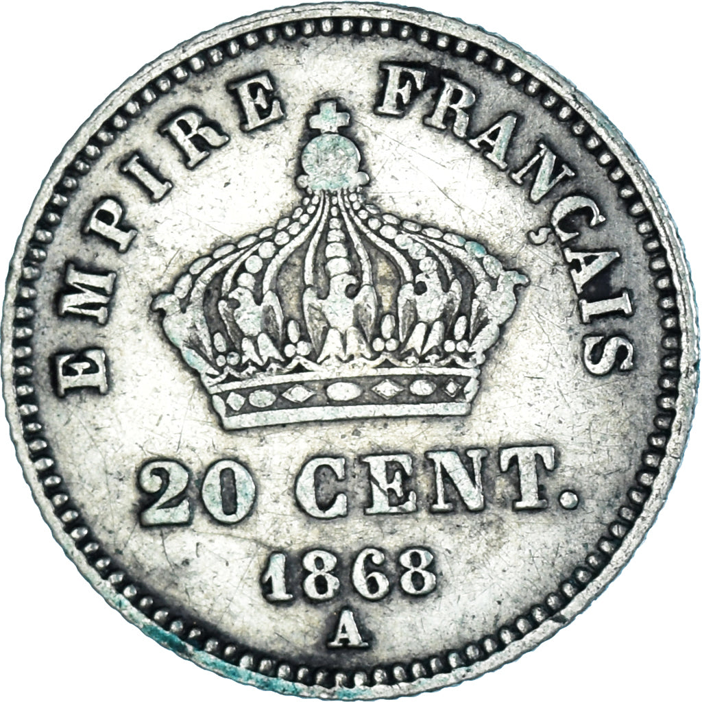 Moneta, Francja, Napoleon III, Napoléon III, 20 Centimes, 1868, Paris