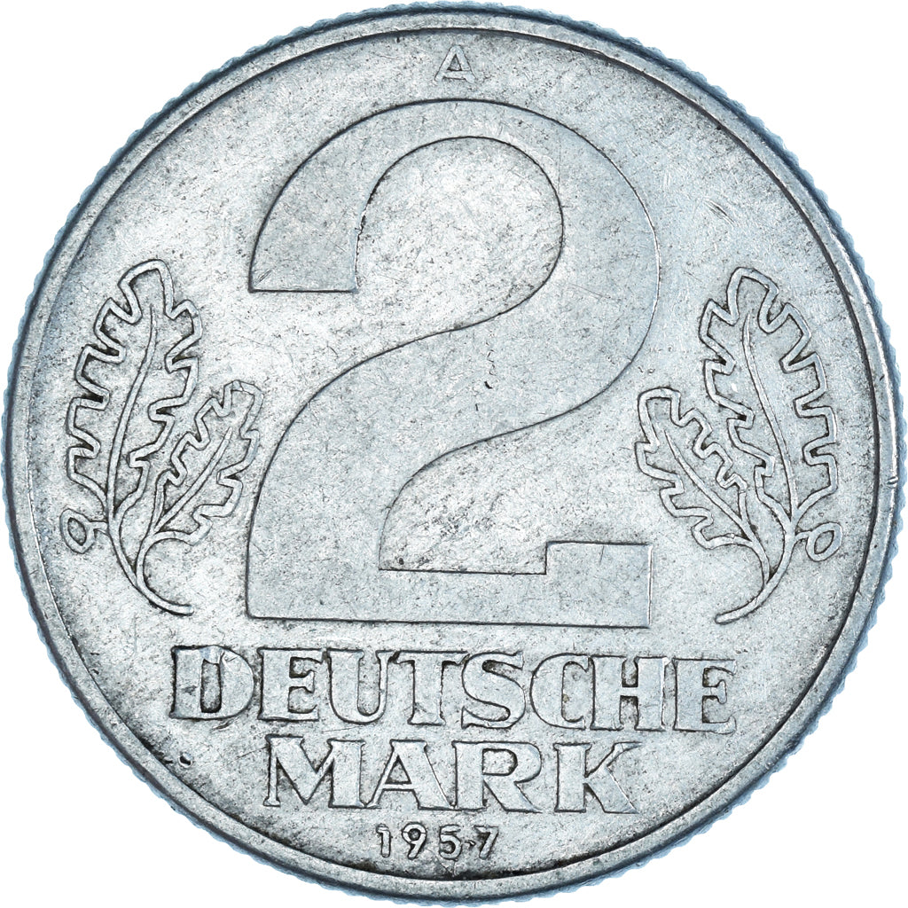 Münze, GERMAN-DEMOCRATIC REPUBLIC, 2 Mark, 1957, Berlin, S+, Aluminium, KM:14