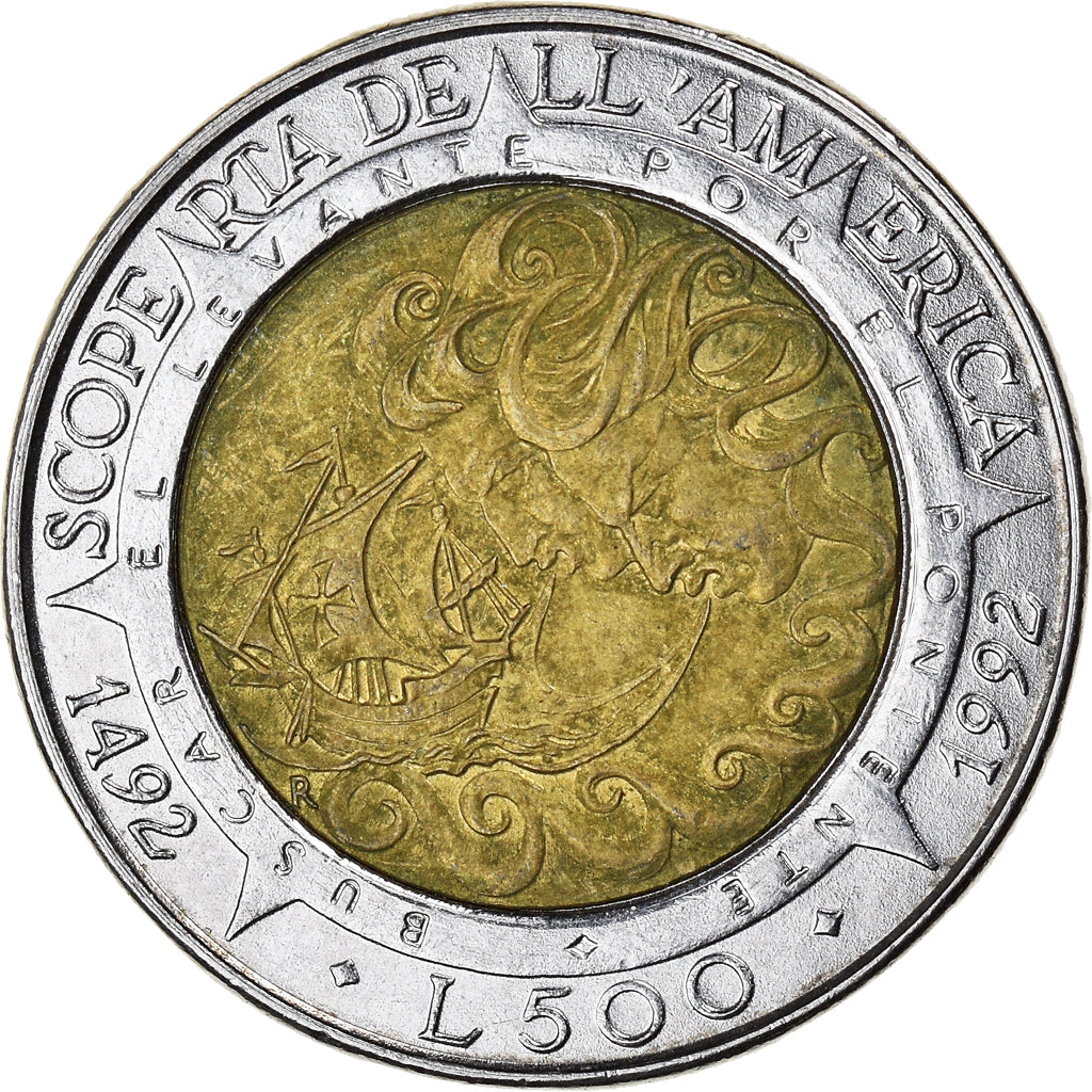 Moneta, San Marino, 500 Lire, 1992, Rome, MB+, Bi-metallico, KM:286