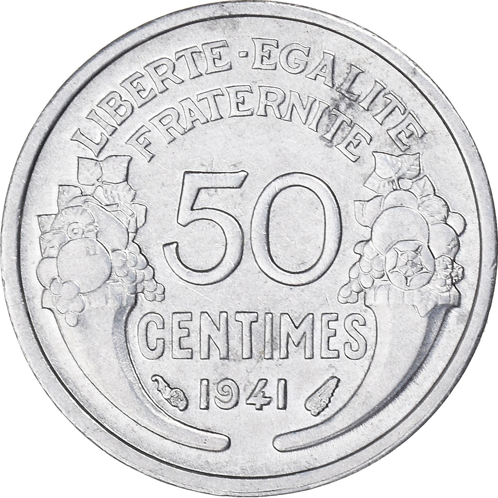 Coin, France, Morlon, 50 Centimes, 1941, Paris, AU(55-58), Aluminum, KM:894.1a