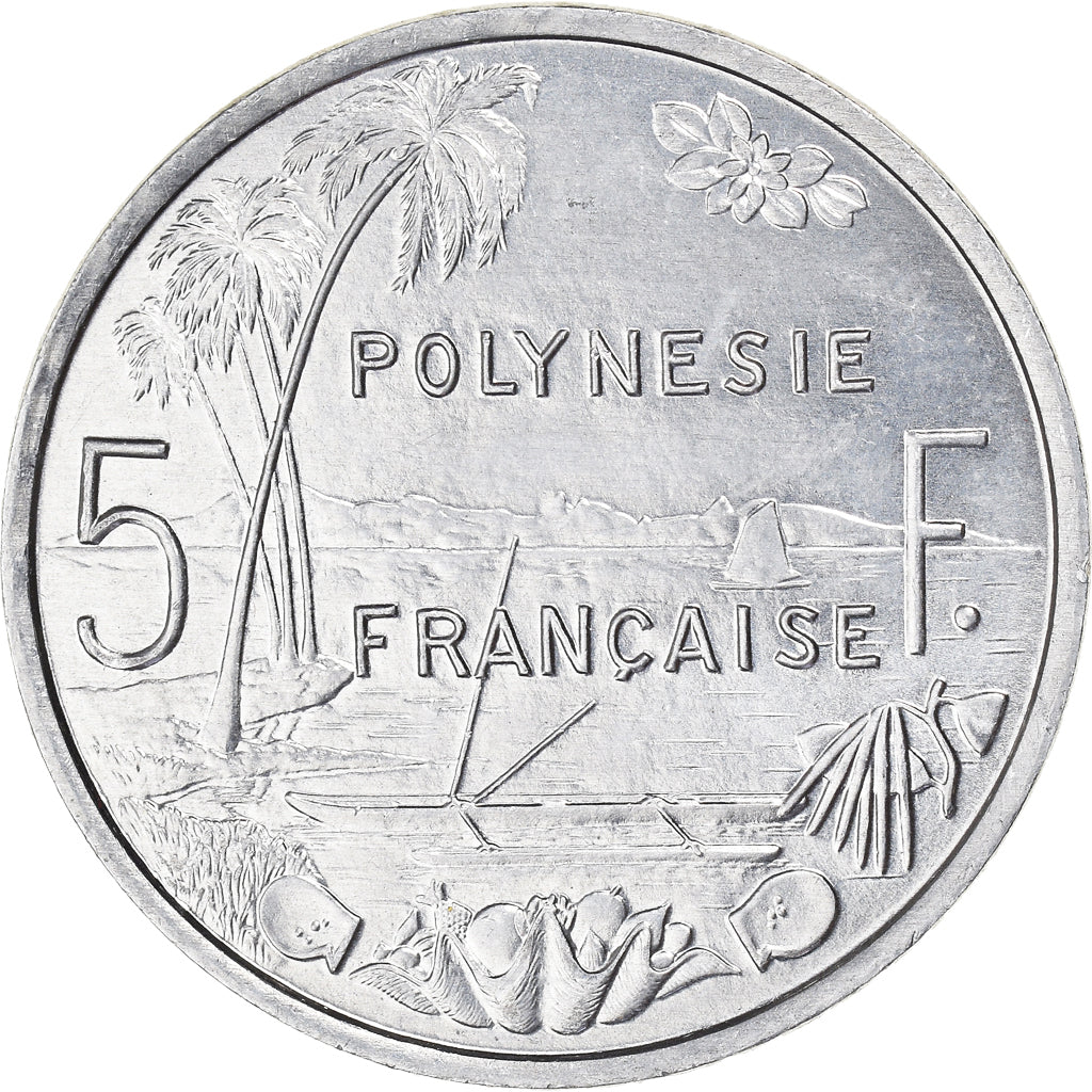 Monnaie, Polynésie française, 5 Francs, 1992, SPL, Aluminium, KM:12