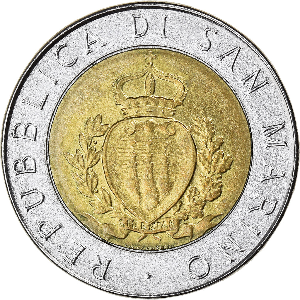 Moneda, San Marino, 500 Lire, 1987, Rome, MBC, Bimetálico, KM:209