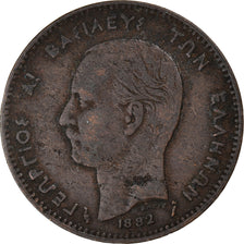 Coin, Greece, George I, 5 Lepta, 1882, VF(20-25), Copper, KM:54
