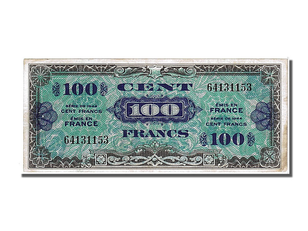 Banknote, France, 100 Francs, 1944 Flag/France, 1944, AU(50-53), Fayette:20.1