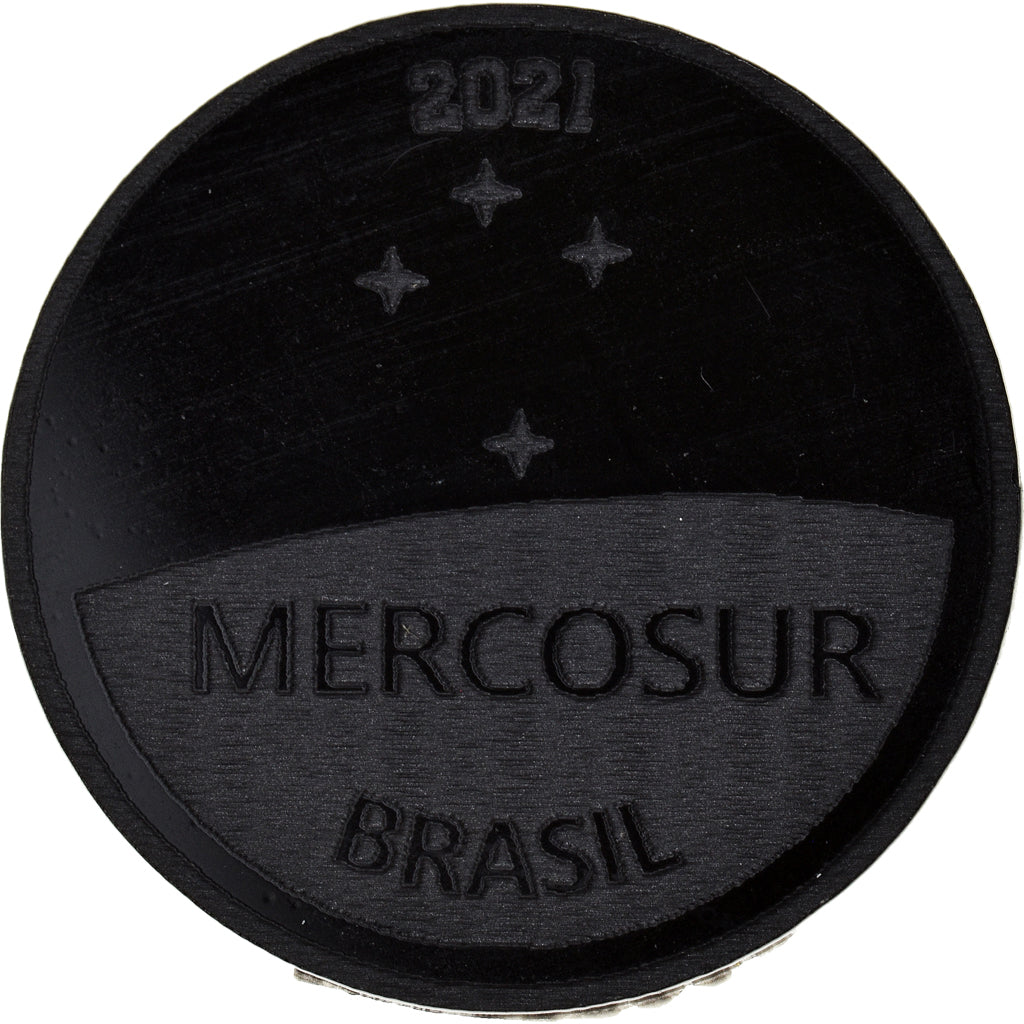 Moeda, Brasil, 1 Réal, 2021, Monnaie de fantaisie. Colorized.Mercosur., MS(63)