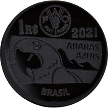 Moeda, Brasil, 1 Réal, 2021, Monnaie de fantaisie. Colorized.Mercosur., MS(63)