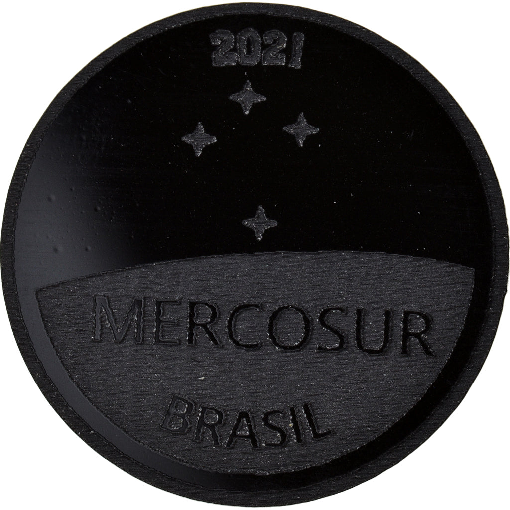 Moeda, Brasil, 1 Réal, 2021, Monnaie de fantaisie. Colorized.Mercosur., MS(63)