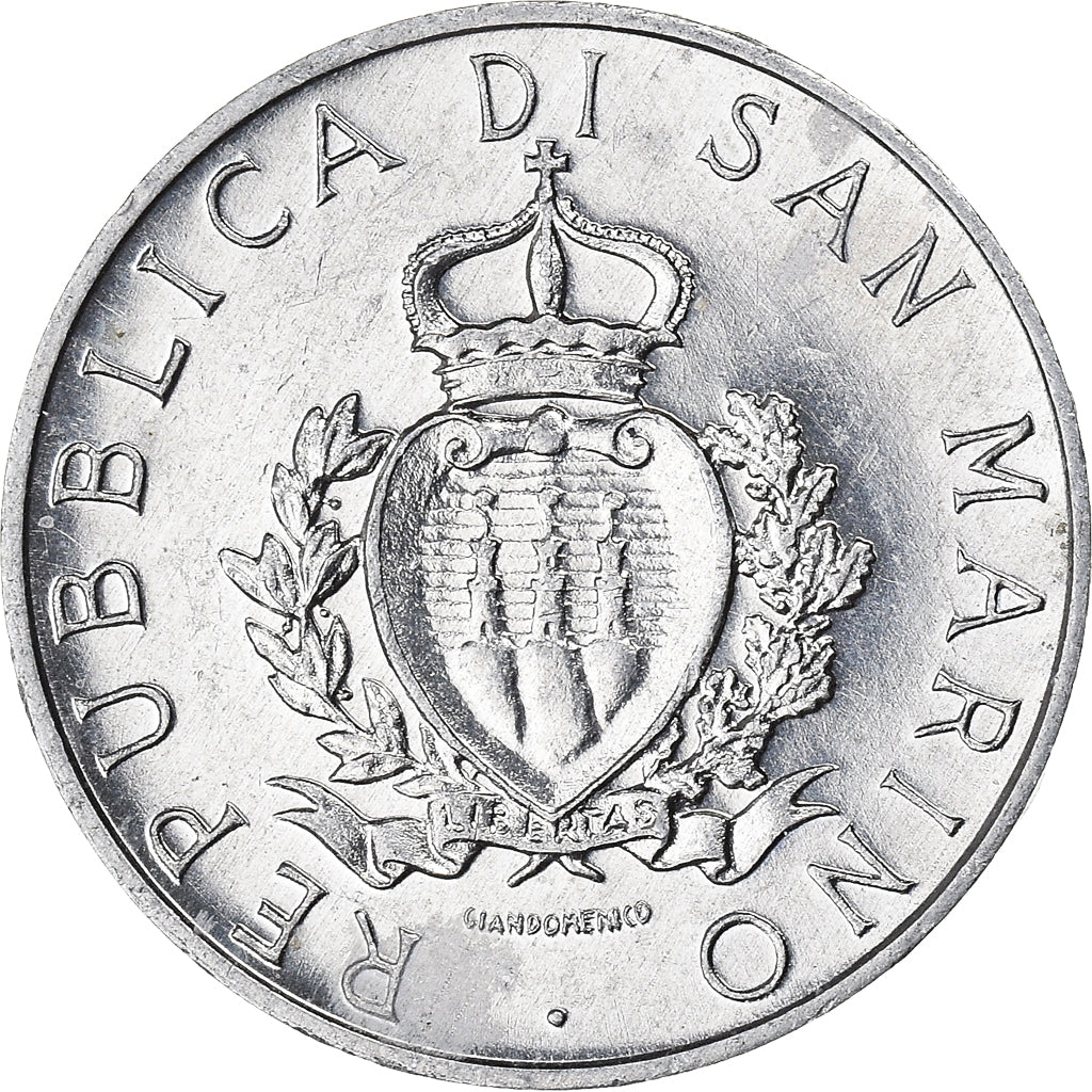 Moneda, San Marino, 5 Lire, 1987, Rome, MBC, Aluminio, KM:203