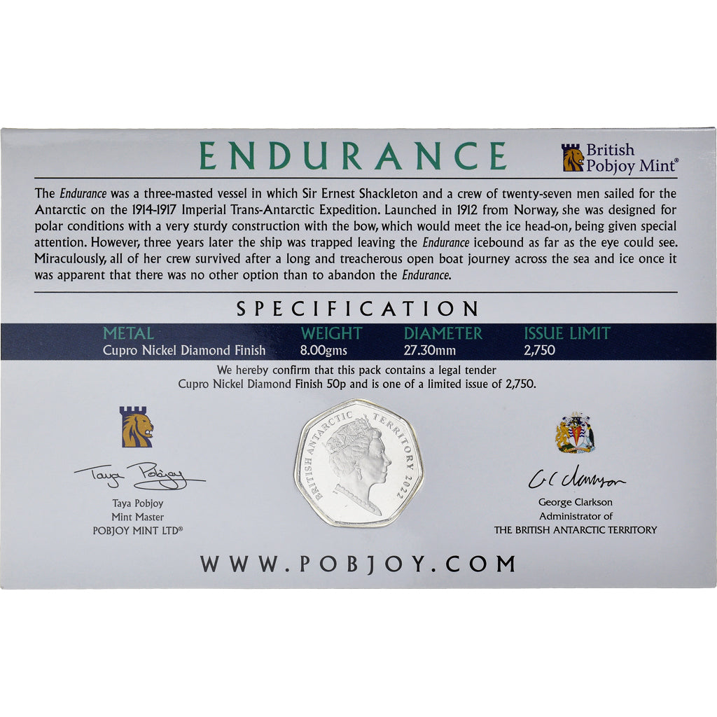 Monnaie, Territoire Antarctique Britannique, 50 Pence, 2022, Pobjoy Mint