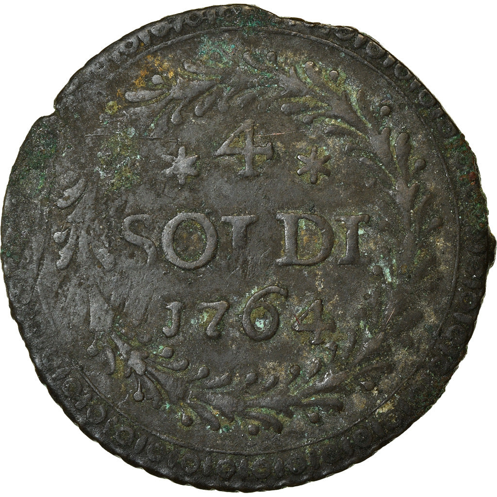 Coin, ITALIAN STATES, CORSICA, General Pasquale Paoli, 4 Soldi, 1764, Murato
