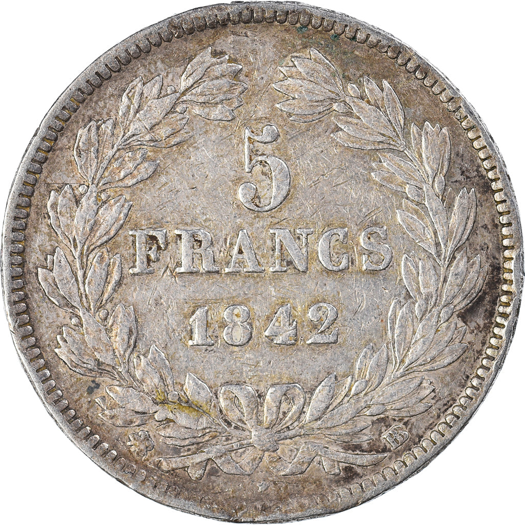 Coin, France, Louis-Philippe, 5 Francs, 1842, Strasbourg, VF(30-35), Silver