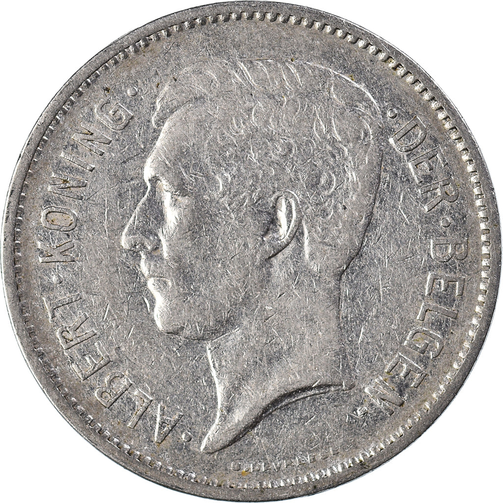 Coin, Belgium, Albert I, 5 Francs, 5 Frank, 1932, EF(40-45), Nickel, KM:98
