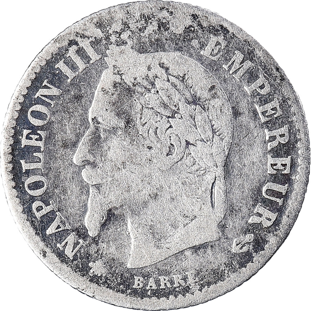 Moeda, França, Napoleon III, 20 Centimes, 1867, Paris, VF(30-35), Prata