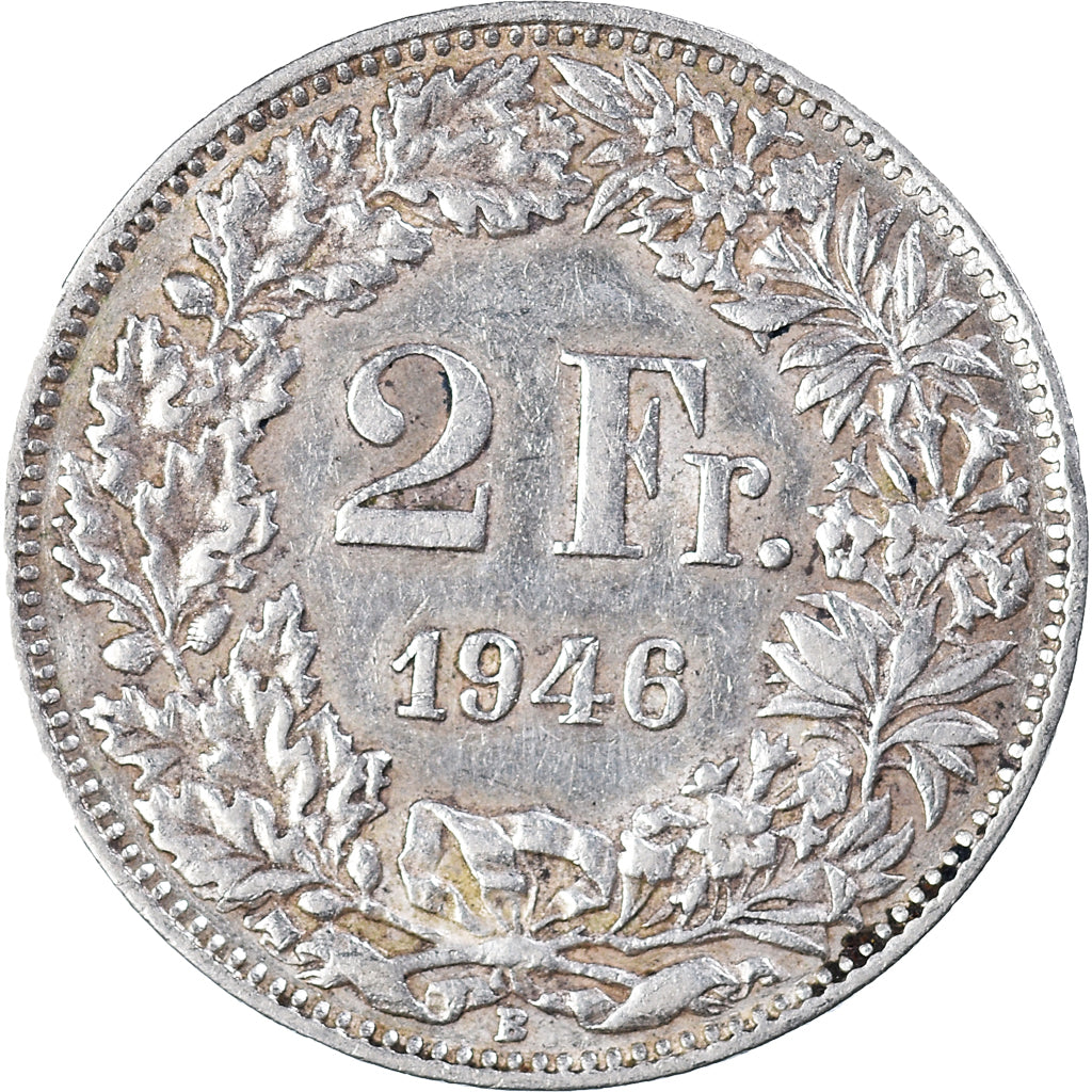 Moneta, Svizzera, 2 Francs, 1946, Bern, BB, Argento, KM:21