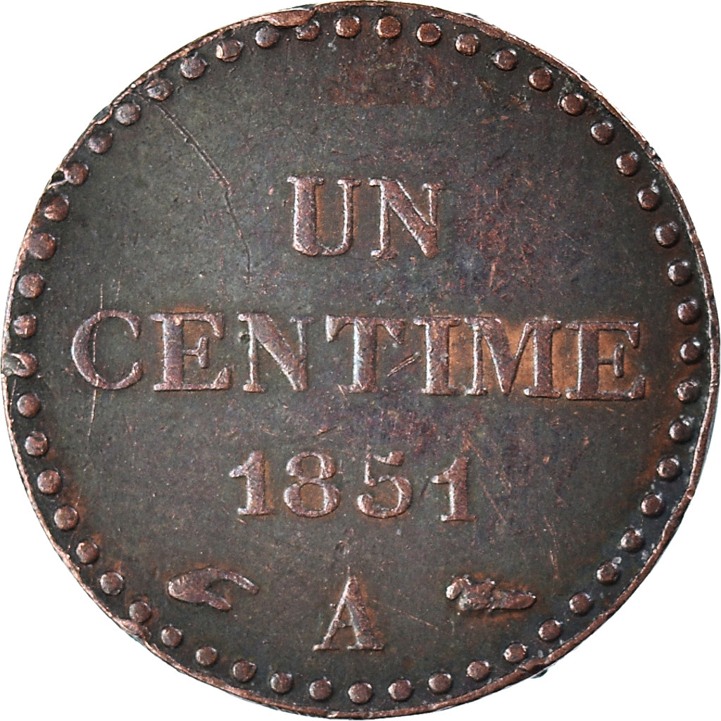 Coin, France, Dupré, Centime, 1851, Paris, EF(40-45), Bronze, KM:754