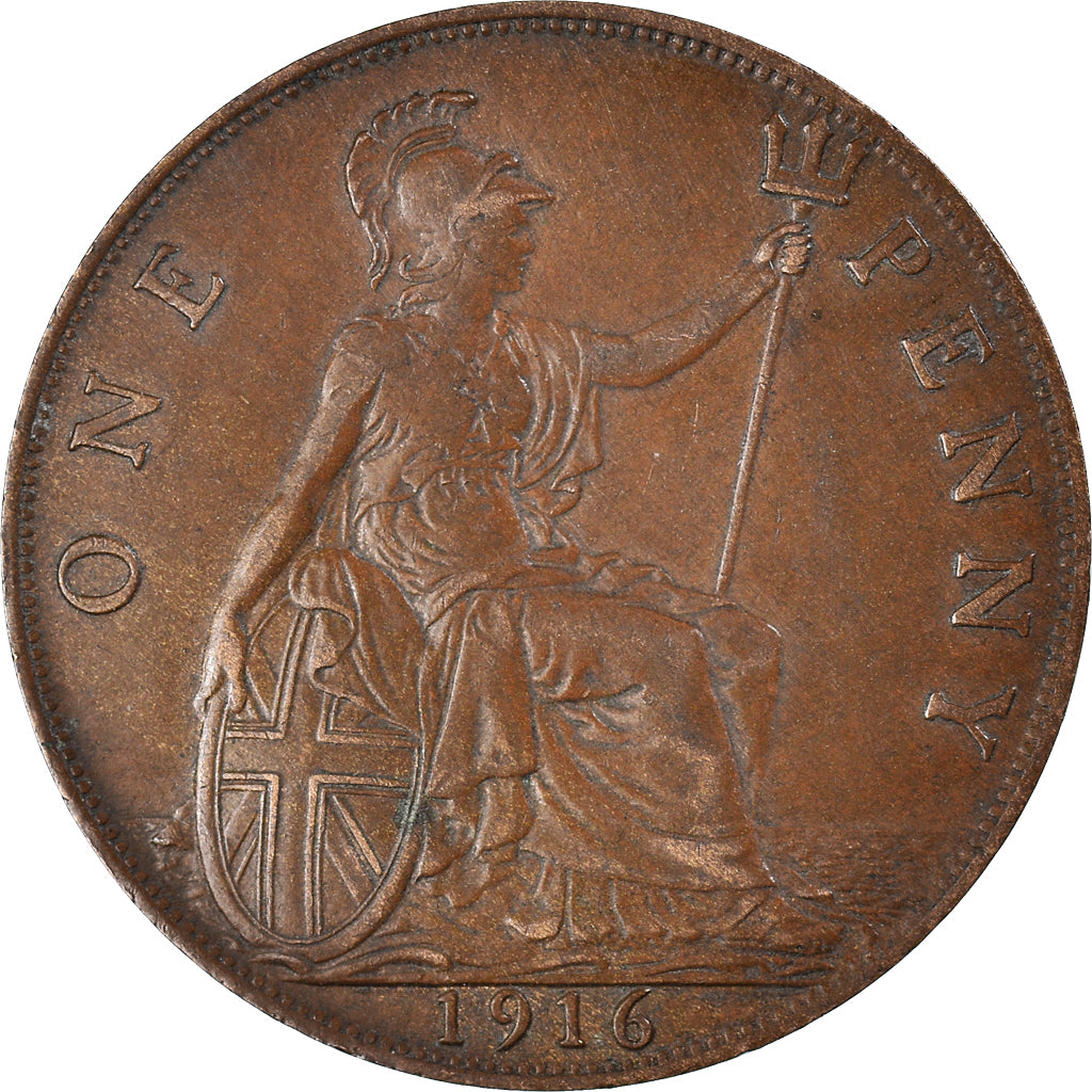 Moneta, Gran Bretagna, George V, Penny, 1916, BB, Bronzo, KM:810