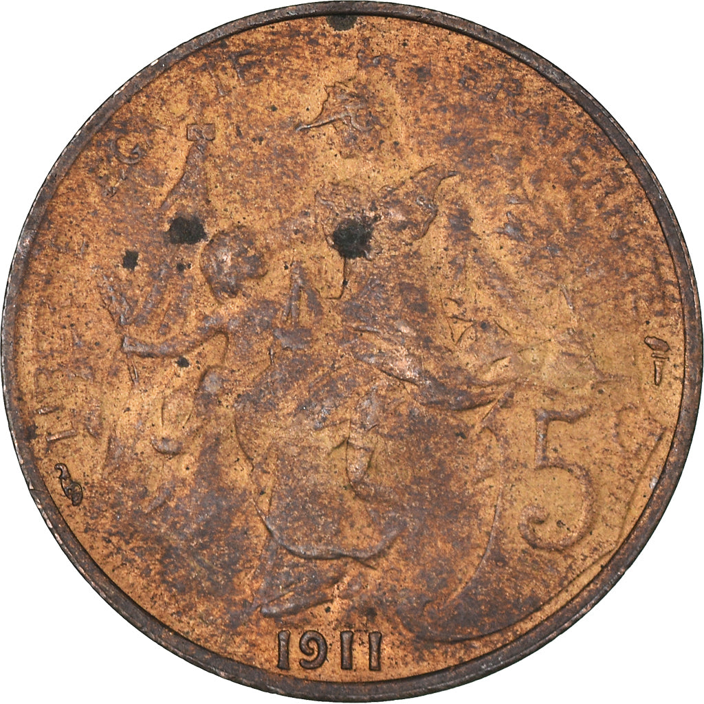 Coin, France, Dupuis, 5 Centimes, 1911, Paris, EF(40-45), Bronze, KM:842